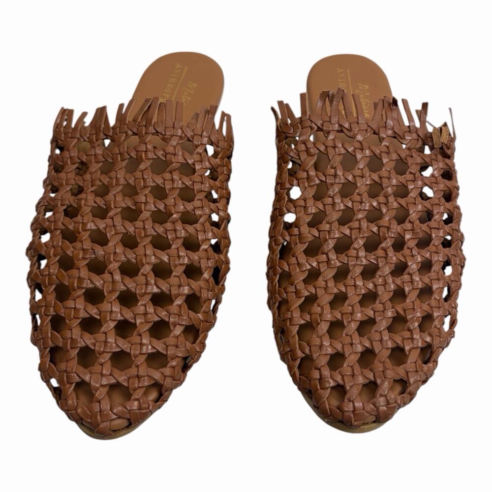 Matisse for Anthropologie Woven Leather Mule Slides Brown Women’s Size 10 Boho - Picture 2 of 5